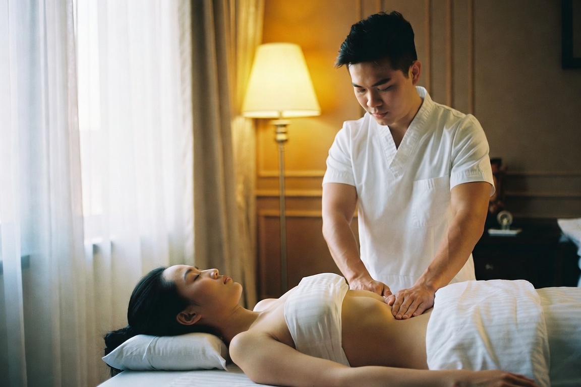 Liệu pháp massage yoni cho nữ tại phòng khách sạn riêng tư