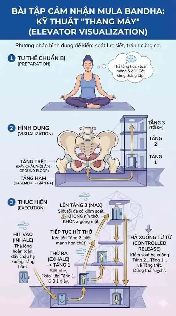 Tư thế ngồi thoải mái để thực hành bài tập thư giãn cơ sàn chậu